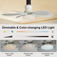 🔥SmartBreez 40W LED Ceiling Fan Light – 20.5 Ultra-Quiet with Remote 🎯 | E27 + FREE B22 Adapter 🔌