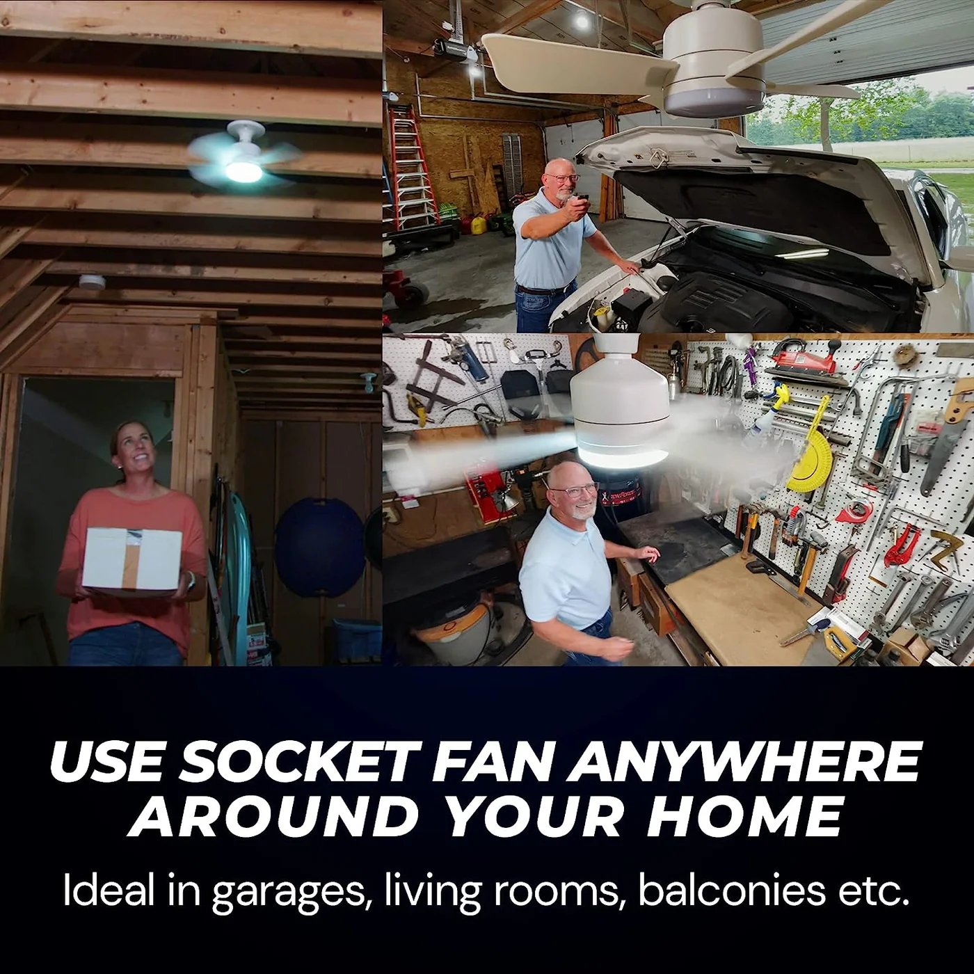 🔥SmartBreez 40W LED Ceiling Fan Light – 20.5 Ultra-Quiet with Remote 🎯 | E27 + FREE B22 Adapter 🔌