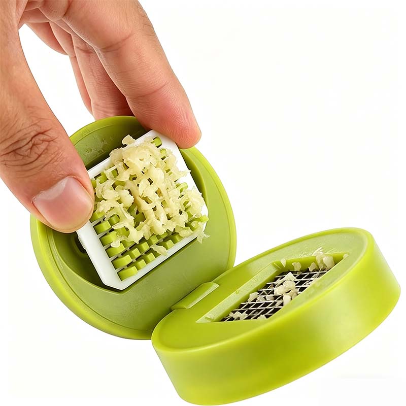 Mini Garlic Chopper and Press with Container