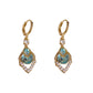 💎✨ Sky Blue Drop Hoop Earrings – Art-Deco, Rhinestone, Elegant 🌌