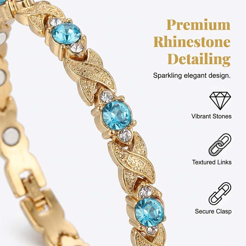 Fashionable Magnetic Bracelet with Rhinestones