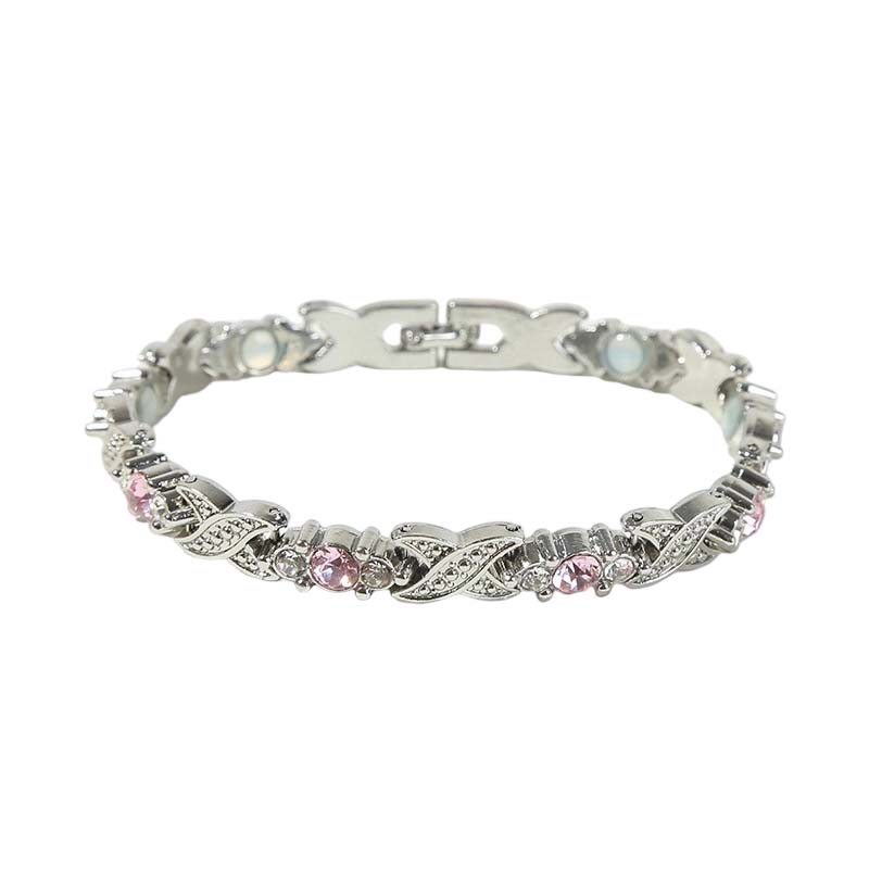 Fashionable Magnetic Bracelet with Rhinestones