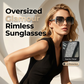 Rimless Oversized Square Sunglasses – Gradient Lens, Glitter Details, UV Protection ✨