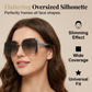 Rimless Oversized Square Sunglasses – Gradient Lens, Glitter Details, UV Protection ✨