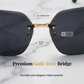 Rimless Oversized Square Sunglasses – Gradient Lens, Glitter Details, UV Protection ✨