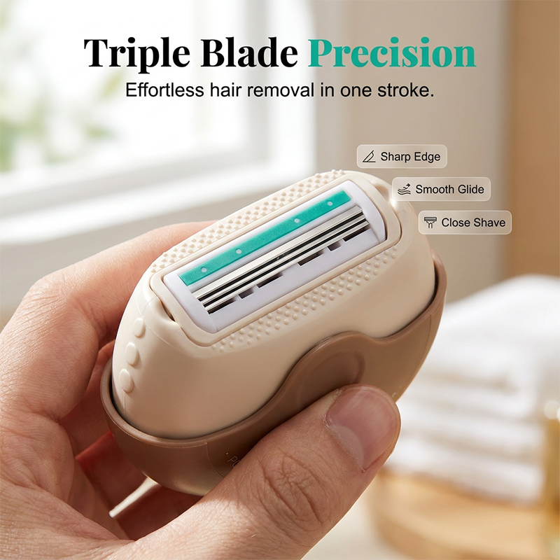 ✨Portable 3-Layer Hair Shaver with Rotating Cover