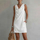 👗 Elegant Slim Fit Cowl Neck Dress – Sleeveless, Side Pockets, Versatile ✨