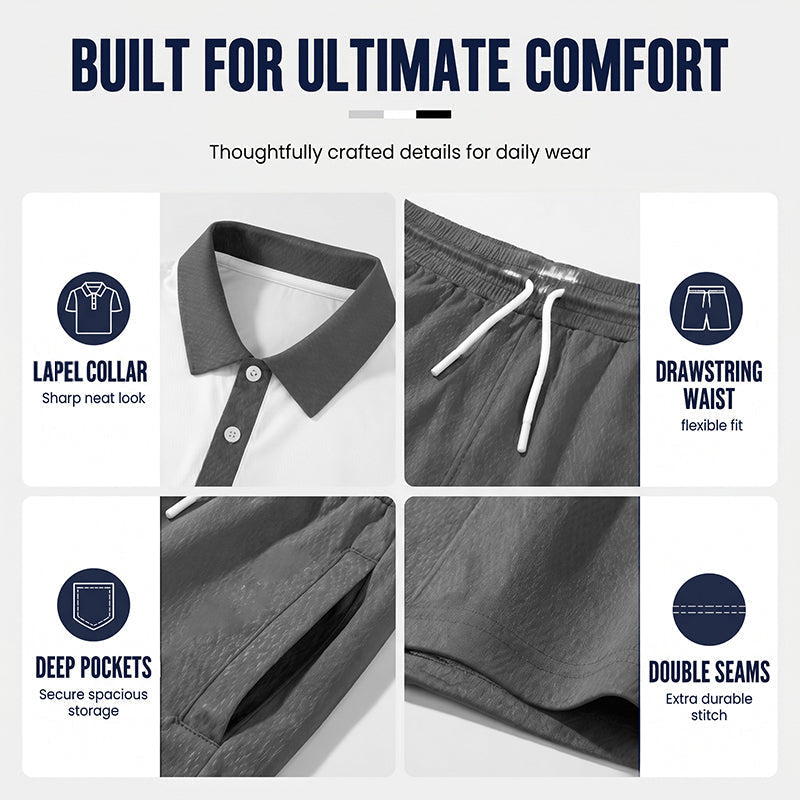 Men's Two-Piece Shirt and Shorts Set