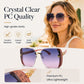 Rimless Oversized Square Sunglasses – Gradient Lens, Glitter Details, UV Protection ✨