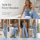 💞 Women Spaghetti Strap Wide Leg Denim Jumpsuit👖