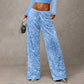 🖤Women's Glitter Fashion Adjustable Drawstring Slimming Elastic Waist Straight-Leg Pants