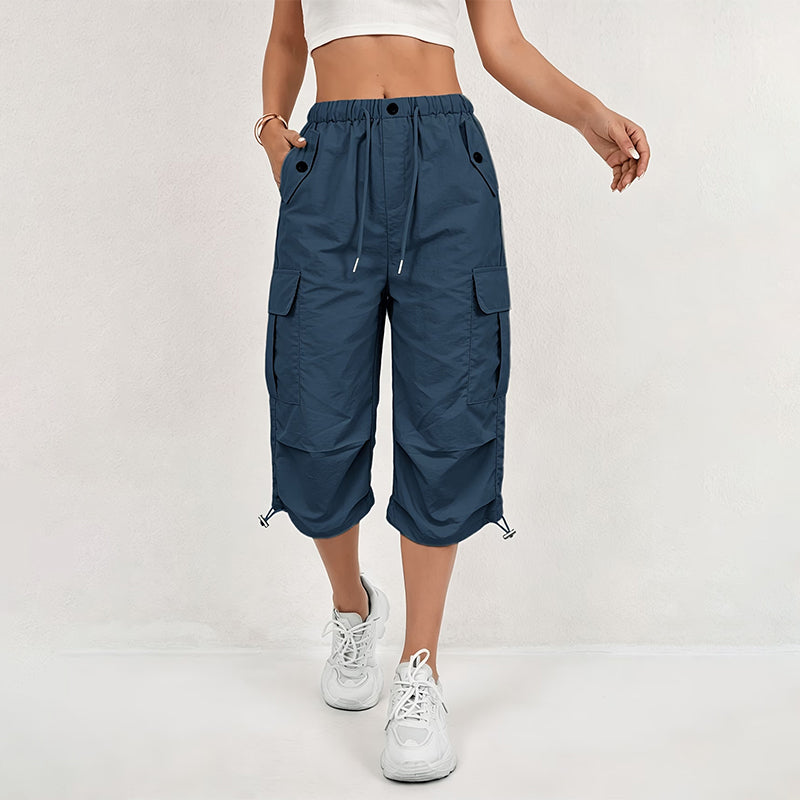 💖Women’s Lightweight Quick Dry Cargo Capri Trousers, Utility Everyday Outdoor Pants