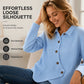 ✨ Easy Everyday Comfort | Women’s Waffle-Knit Irregular-Hem Button Top