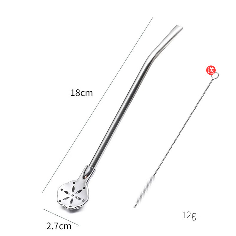 🥤 2-in-1 Stainless Steel Straw Spoon – Stir, Sip & Filter Easily ✨