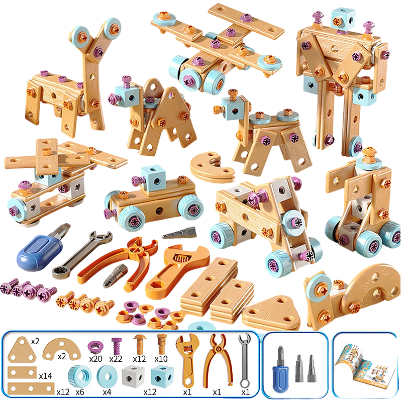 🔧🧒 Children's Educational DIY Tool Kit – STEM building set with electric drill, 124+ pcs & storage box. Encourages creativity, logic & fine motor skills – perfect for little builders! 🛠️✨