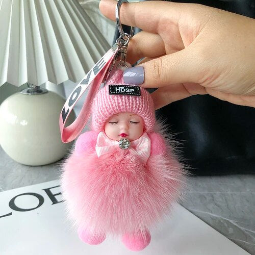 🧸 Soft Plush Doll Keychain