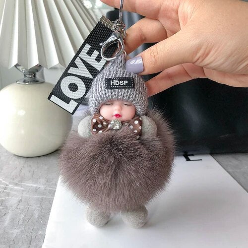 🧸 Soft Plush Doll Keychain