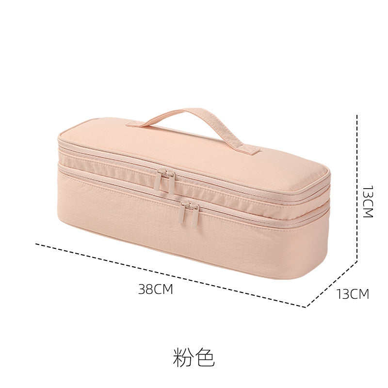 Portable Quilted Travel Storage Bag with Handle for Hair Dryer Curling Iron and Hair Straightener
