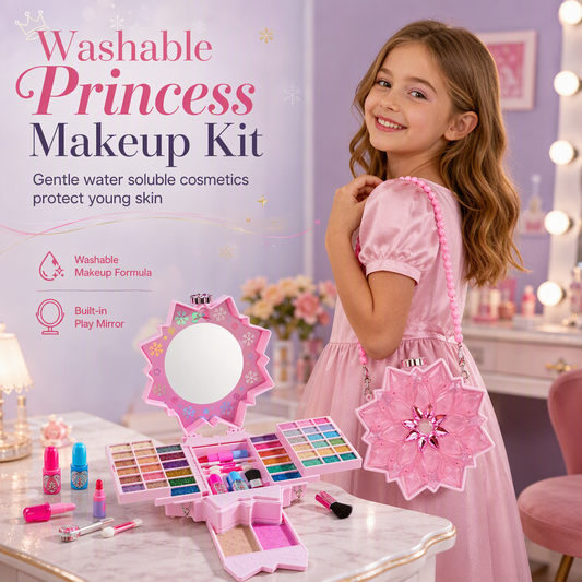👑 Washable Princess Makeup Set – Fun, Portable & Easy to Clean 🎀✨