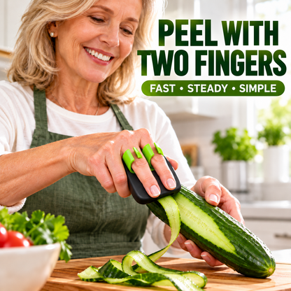 🥕✌️ BUY MORE, GET MORE FREE! Two-Finger Vegetable Peeler – stainless steel blade, two-finger grip. 💚