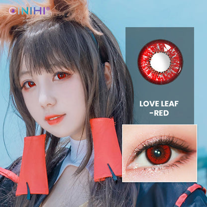 Love Leaf Red Cosmetic Colored Contact Lenses