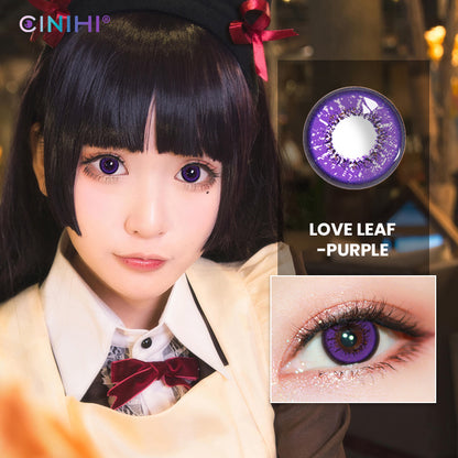 Love Leaf  Purple Cosmetic Colored Contact Lenses