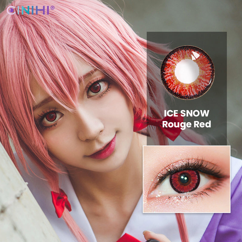 Ice Snow Tricolor Rouge Red Cosmetic Colored Contact Lenses