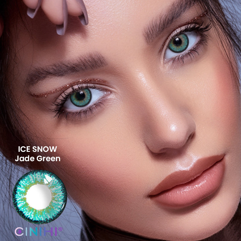 Ice Snow Tricolor Jade Green Cosmetic Colored Contact Lenses