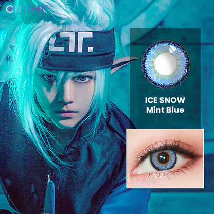 Ice Snow Tricolor Mint Blue Cosmetic Colored Contact Lenses