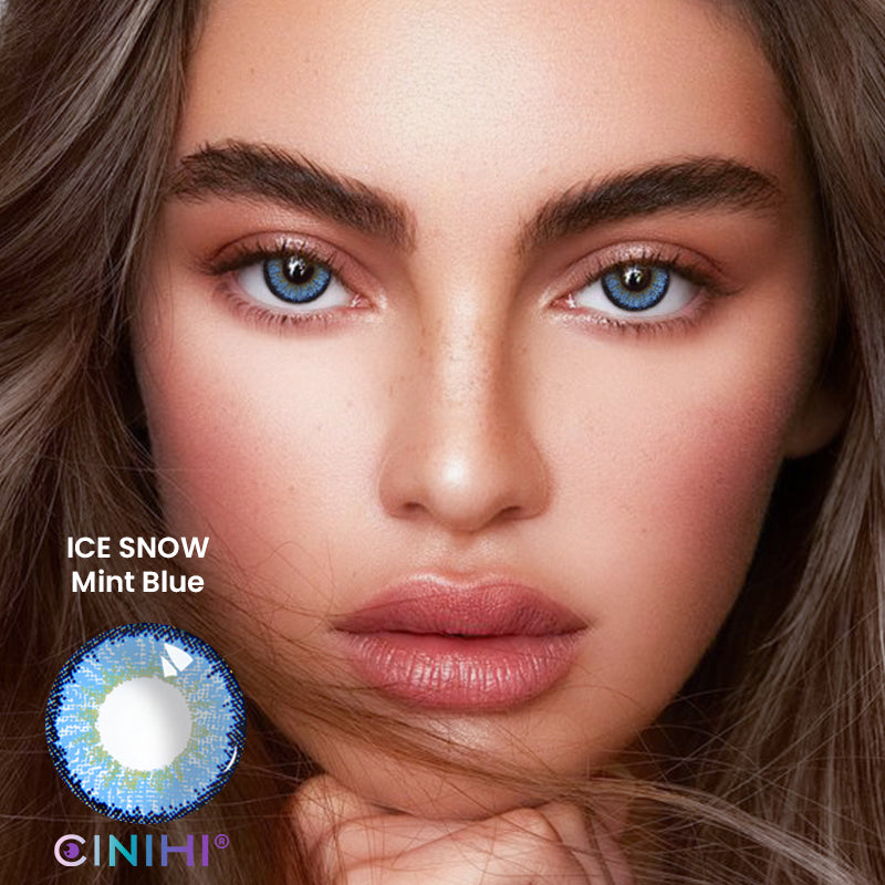 Ice Snow Tricolor Mint Blue Cosmetic Colored Contact Lenses