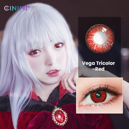 Vega Tricolor Red Cosmetic Colored Contact Lenses