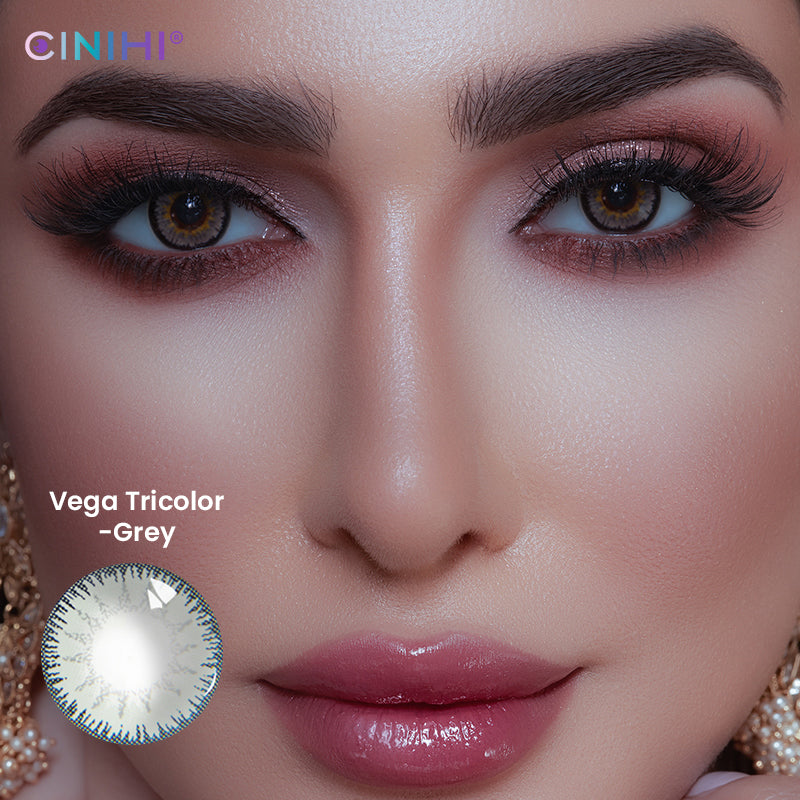 Vega Tricolor Gray Cosmetic Colored Contact Lenses