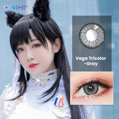 Vega Tricolor Gray Cosmetic Colored Contact Lenses