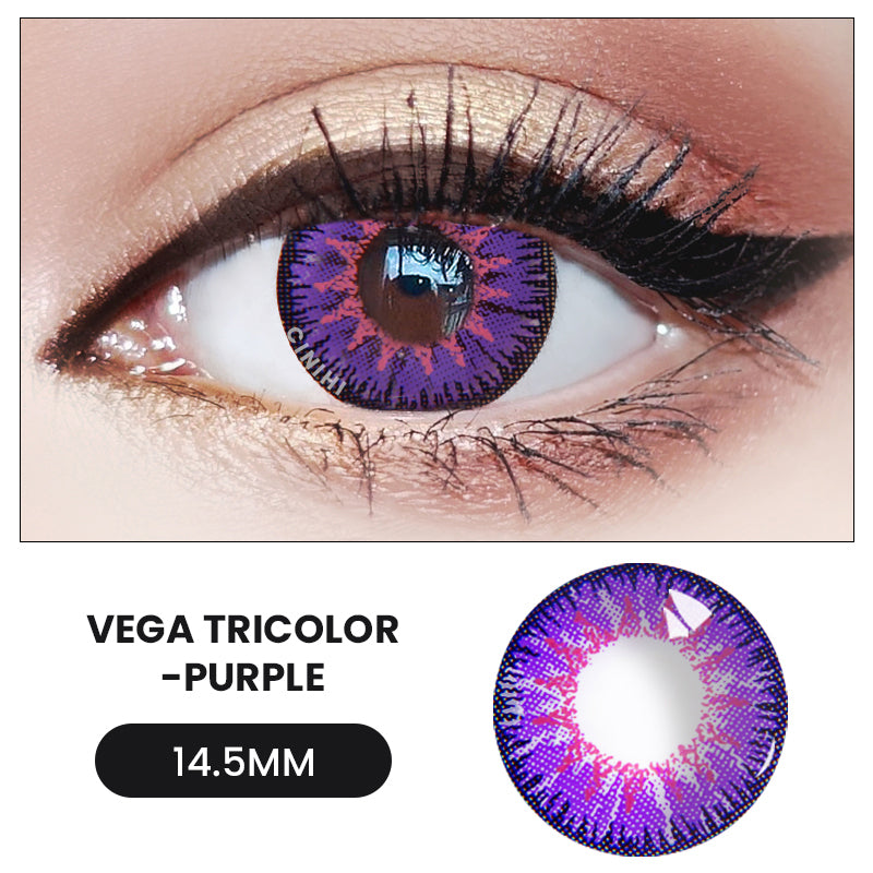 Vega Tricolor Purple Cosmetic Colored Contact Lenses