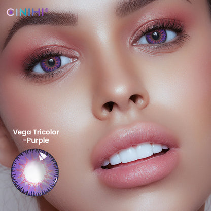 Vega Tricolor Purple Cosmetic Colored Contact Lenses