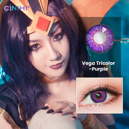 Vega Tricolor Purple Cosmetic Colored Contact Lenses