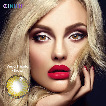 Vega Tricolor Brown Cosmetic Colored Contact Lenses