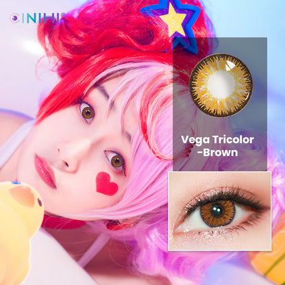 Vega Tricolor Brown Cosmetic Colored Contact Lenses