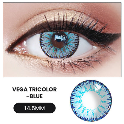 Vega Tricolor Blue Cosmetic Colored Contact Lenses