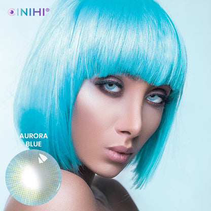 Aurora Blue Cosmetic Colored Contact Lenses