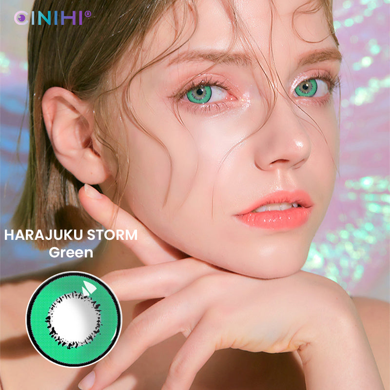 Harajuku Storm Green Cosmetic Colored Contact Lenses