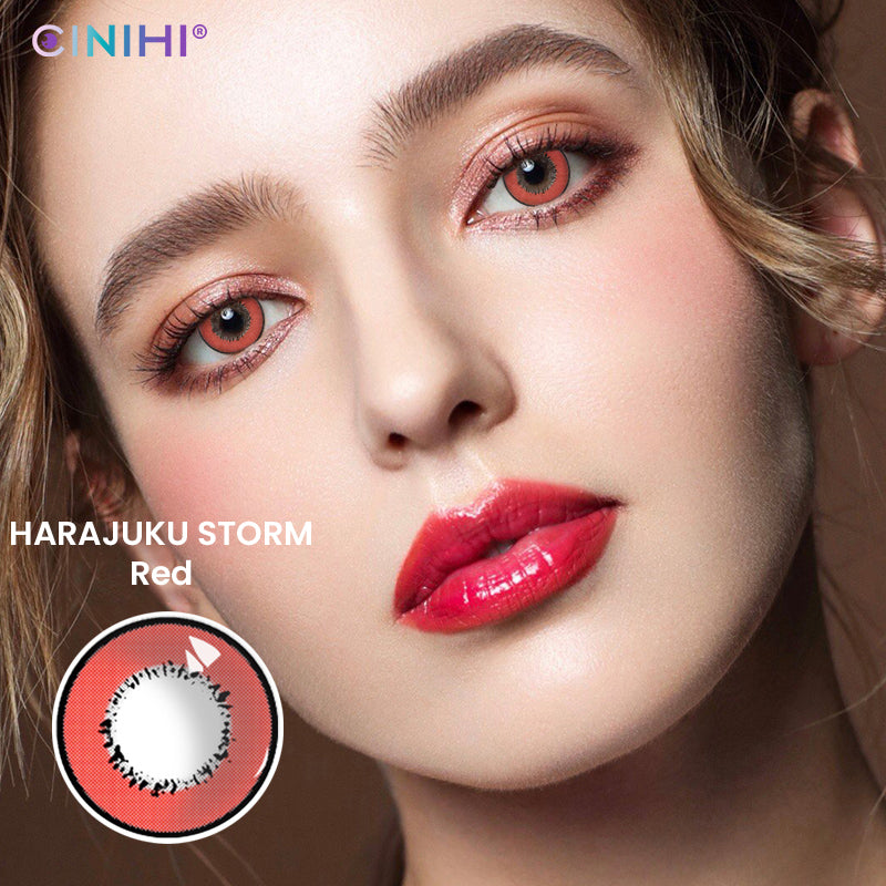 Harajuku Storm Red Cosmetic Colored Contact Lenses