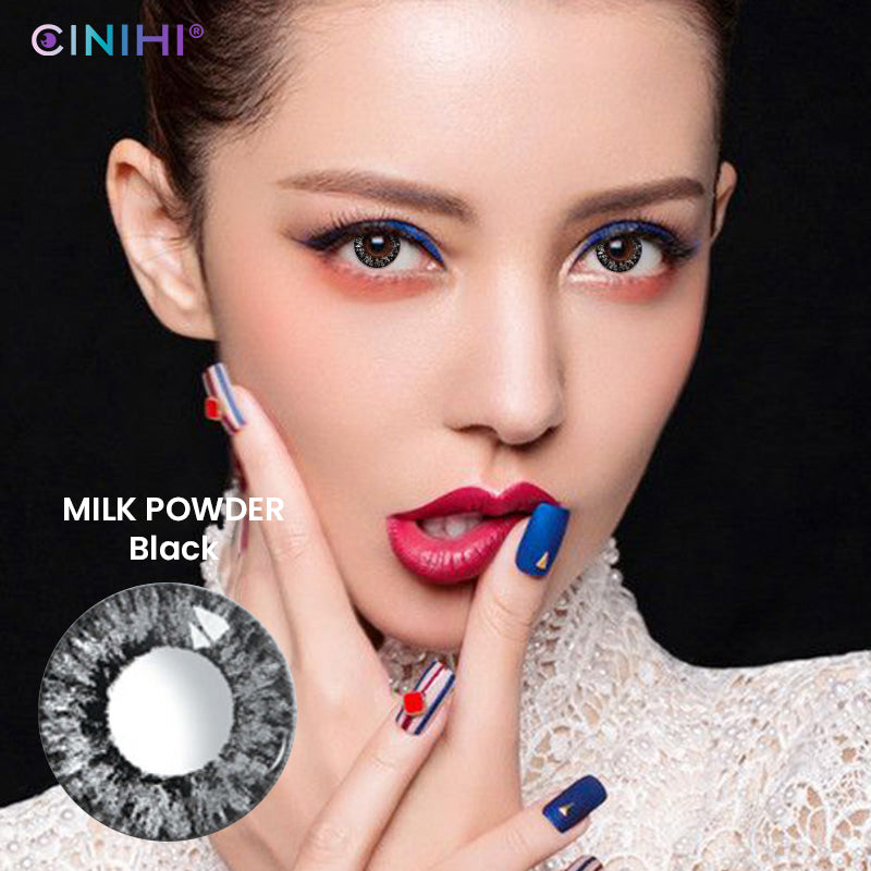 Milk Powder Black Cosmetic Colored Contact Lenses