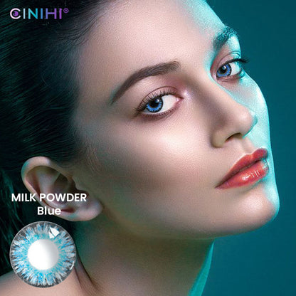 Milk Powder Blue Cosmetic Colored Contact Lenses