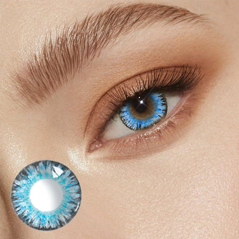 Milk Powder Blue Cosmetic Colored Contact Lenses