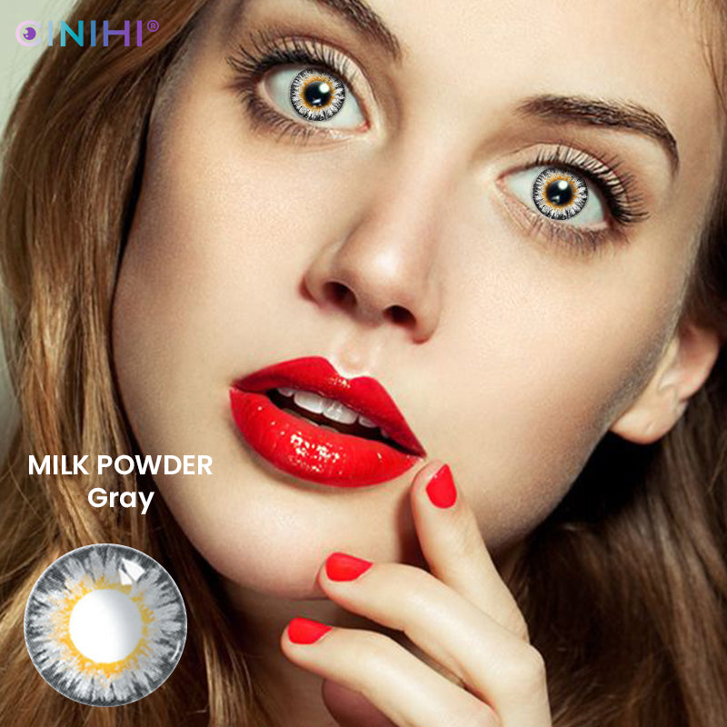 Milk Powder Gray Cosmetic Colored Contact Lenses