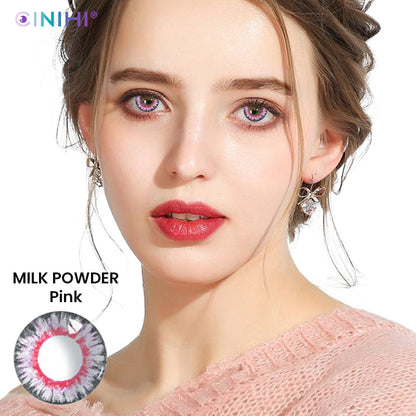 Milk Powder Pink Cosmetic Colored Contact Lenses